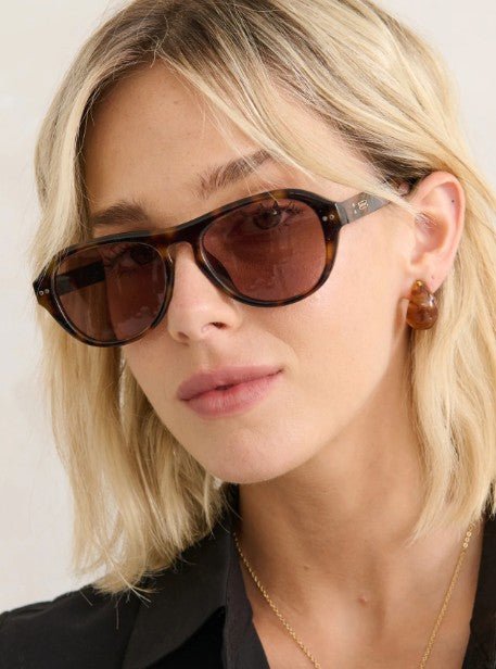 Blanc Round Frame Sunglasses - Dark Tort - Go - Dolly