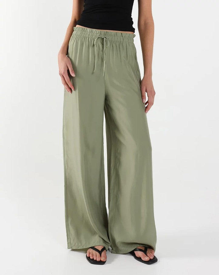 Florence Wide Leg Pants - Dark Sage