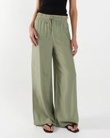 Florence Wide Leg Pants - Dark Sage