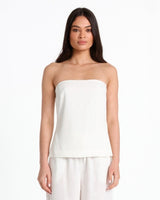 Sabrene Strapless Top - Cloud White
