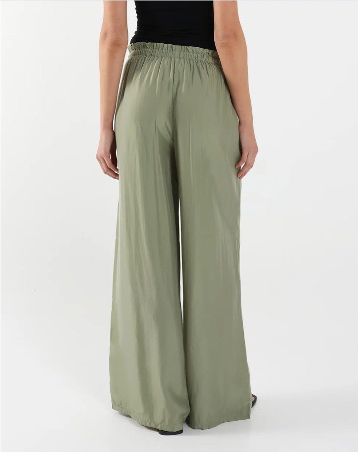 Florence Wide Leg Pants - Dark Sage