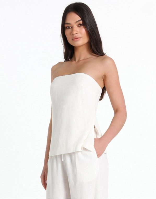 Sabrene Strapless Top - Cloud White