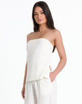 Sabrene Strapless Top - Cloud White