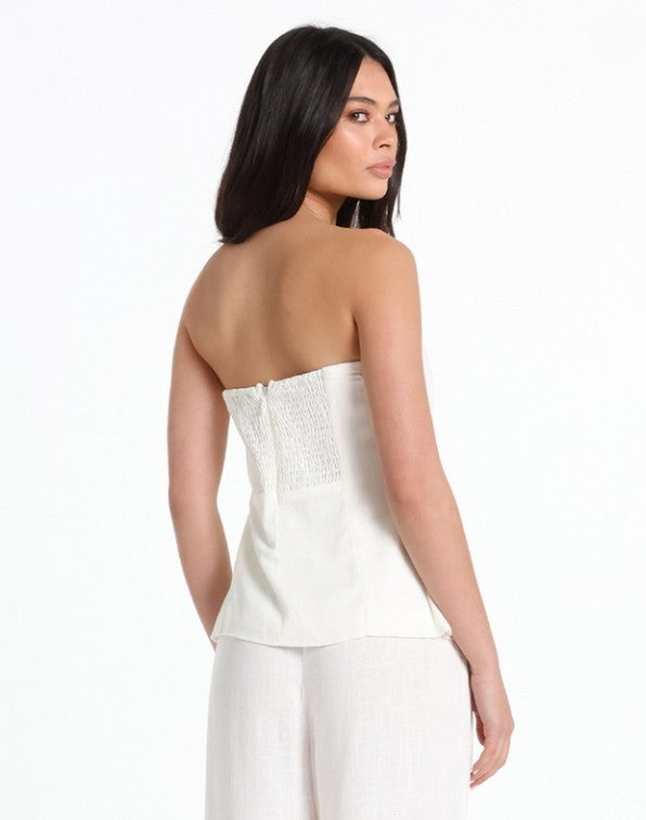 Sabrene Strapless Top - Cloud White