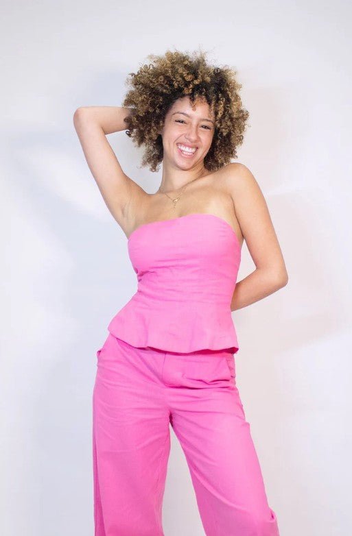 Aimee Strapless Top - Pink - Go - Dolly