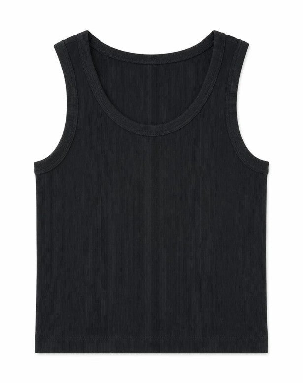 Alba Ribbed Tank - Black - Go-Dolly