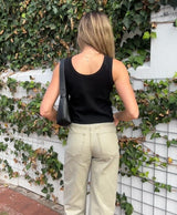 Alba Ribbed Tank - Black - Go-Dolly