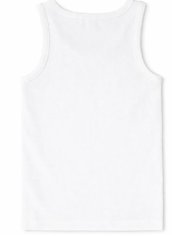 Alba Ribbed Tank - White - Go - Dolly