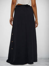Alexie Buttoned Maxi Skirt - Black - Go - Dolly