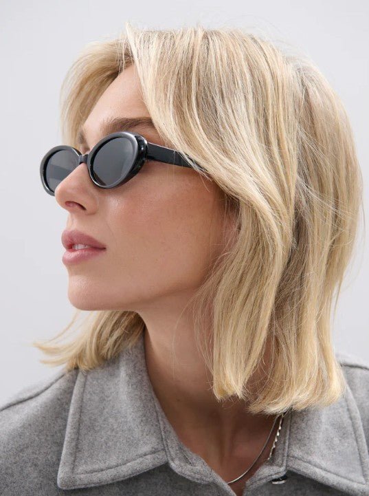 Anderson Oval Frame Sunglasses - Black - Go - Dolly