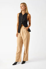 Arch Linen Vest - Black - Go-Dolly