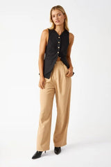 Arch Linen Vest - Black - Go-Dolly