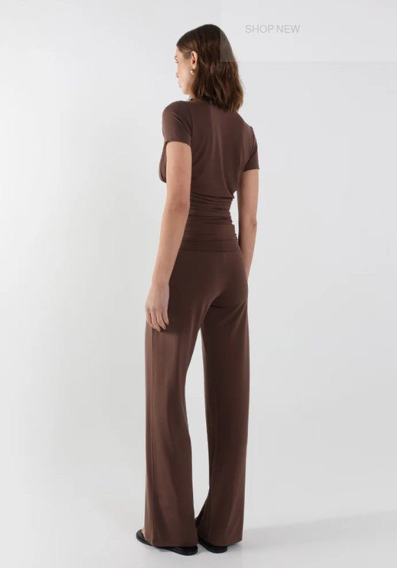 Ari Straight Leg Jersey Pants – Chocolate - Go-Dolly