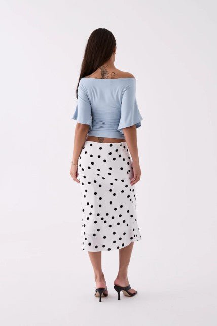 Aria Off The Shoulder Top - Light Blue - Go - Dolly