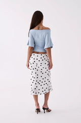 Aria Off The Shoulder Top - Light Blue - Go - Dolly