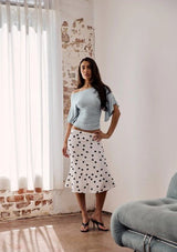Aria Off The Shoulder Top - Light Blue - Go - Dolly