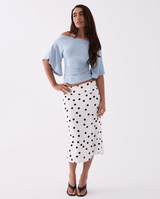 Aria Off The Shoulder Top - Light Blue - Go - Dolly