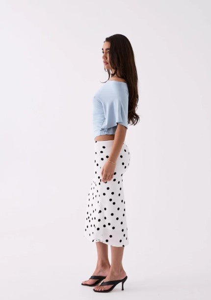 Aria Off The Shoulder Top - Light Blue - Go - Dolly