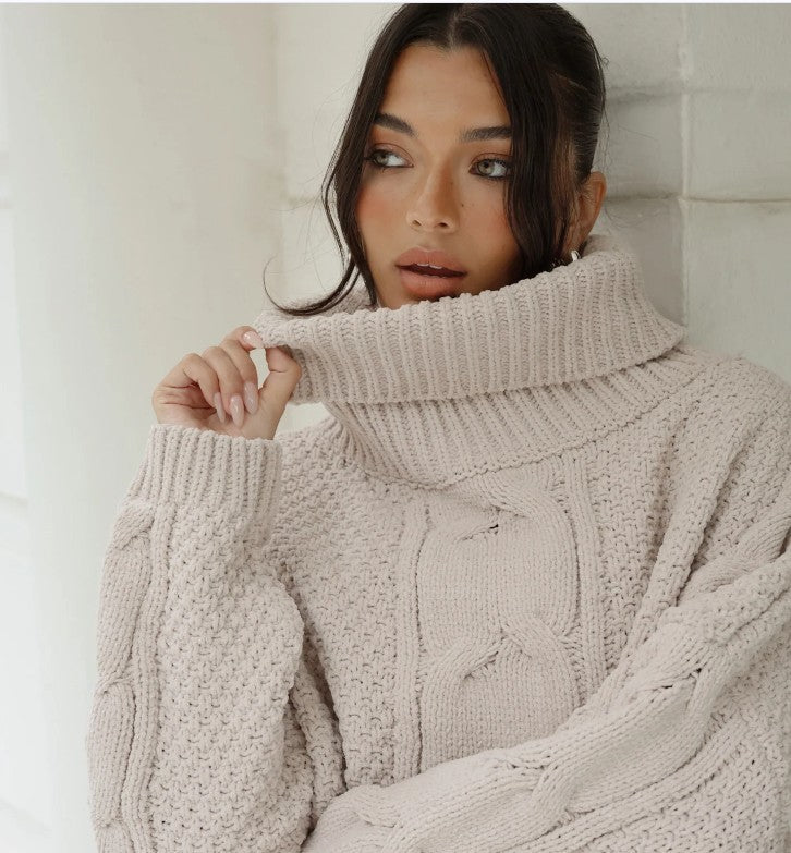 Aspen Knitted Jumper - Beige - Go-Dolly