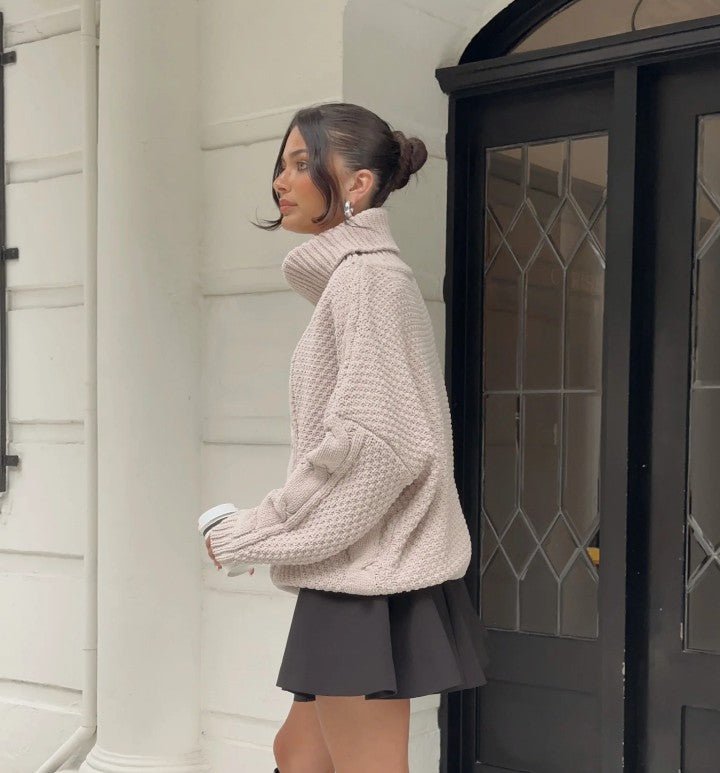 Aspen Knitted Jumper - Beige - Go-Dolly