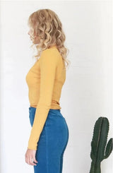 Ava Skivvy top - Mustard - Go - Dolly