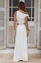 Azariah Off Shoulder Tie Top - Off White - Go - Dolly