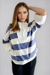 Bellevue Pullover Sweater - Blue Striped - Go - Dolly