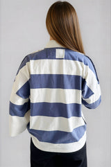 Bellevue Pullover Sweater - Blue Striped - Go - Dolly