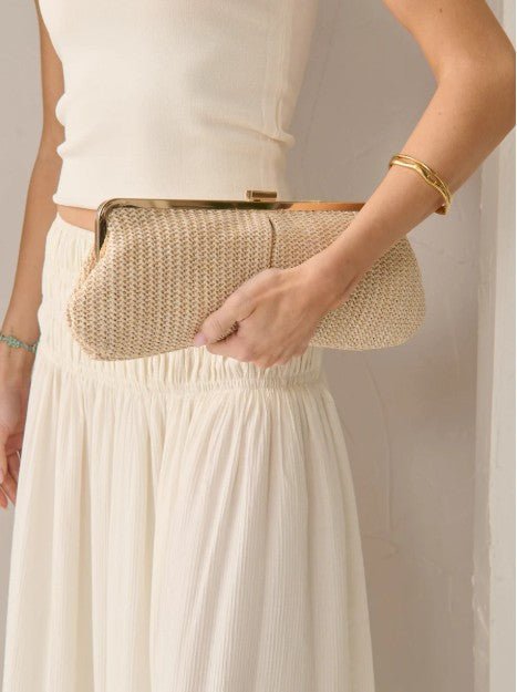 Bianca Straw Clutch Bag - Beige - Go - Dolly
