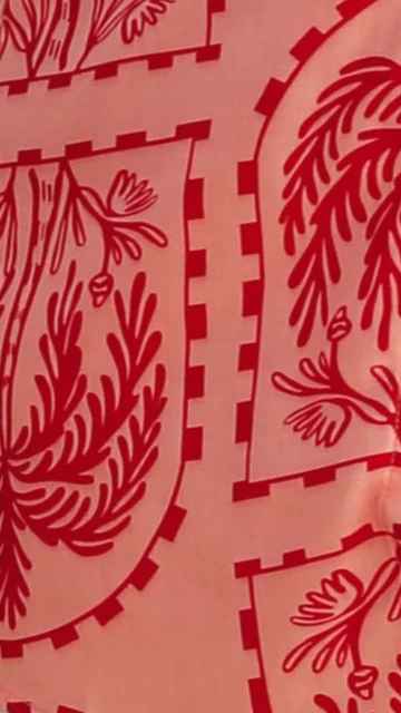 Close-up of palm print detail on Calico Watermelon Two Piece Set.