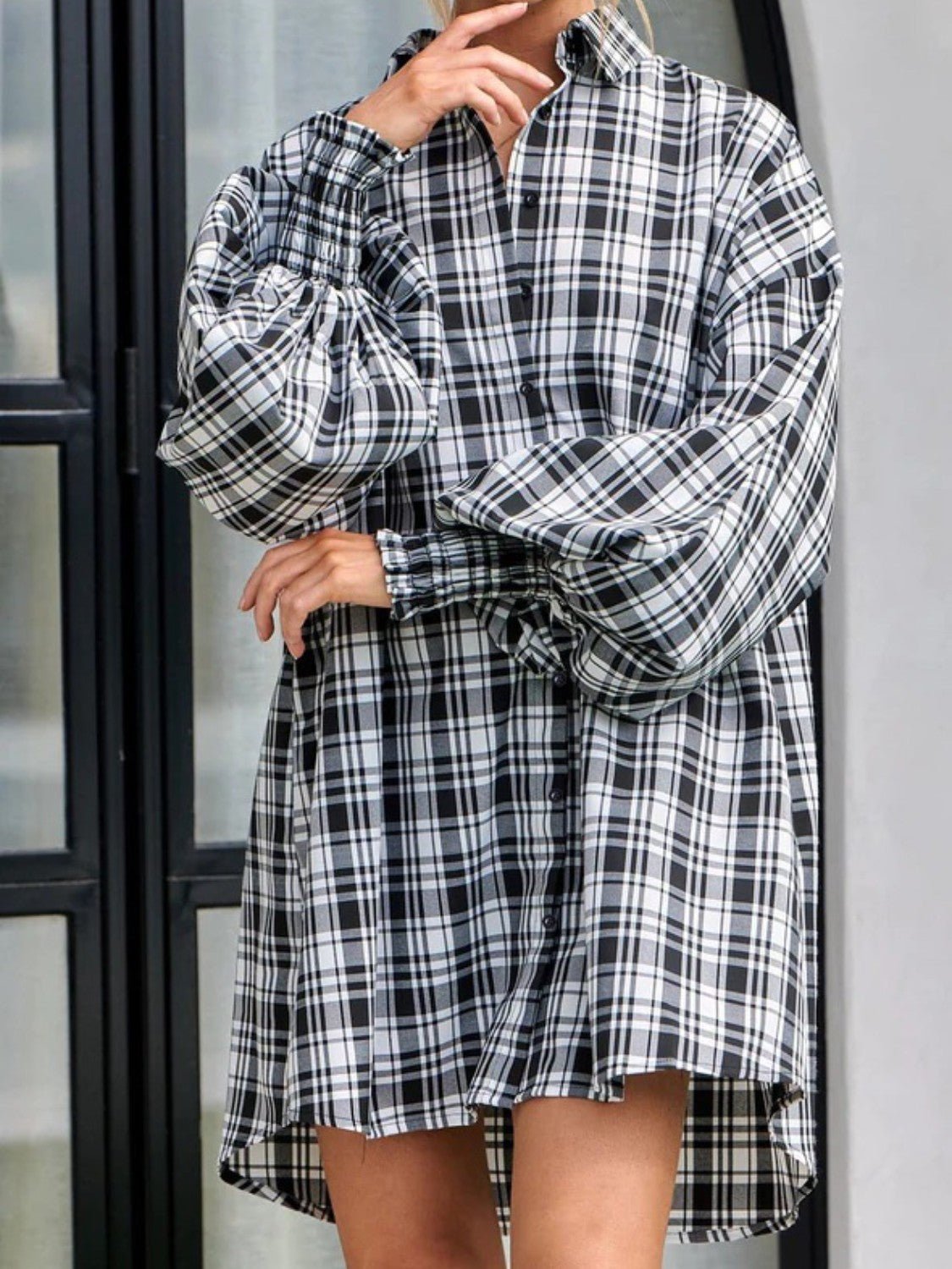Camden Oversized Shirt - Brown Check - Go - Dolly