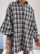 Camden Oversized Shirt - Brown Check - Go - Dolly