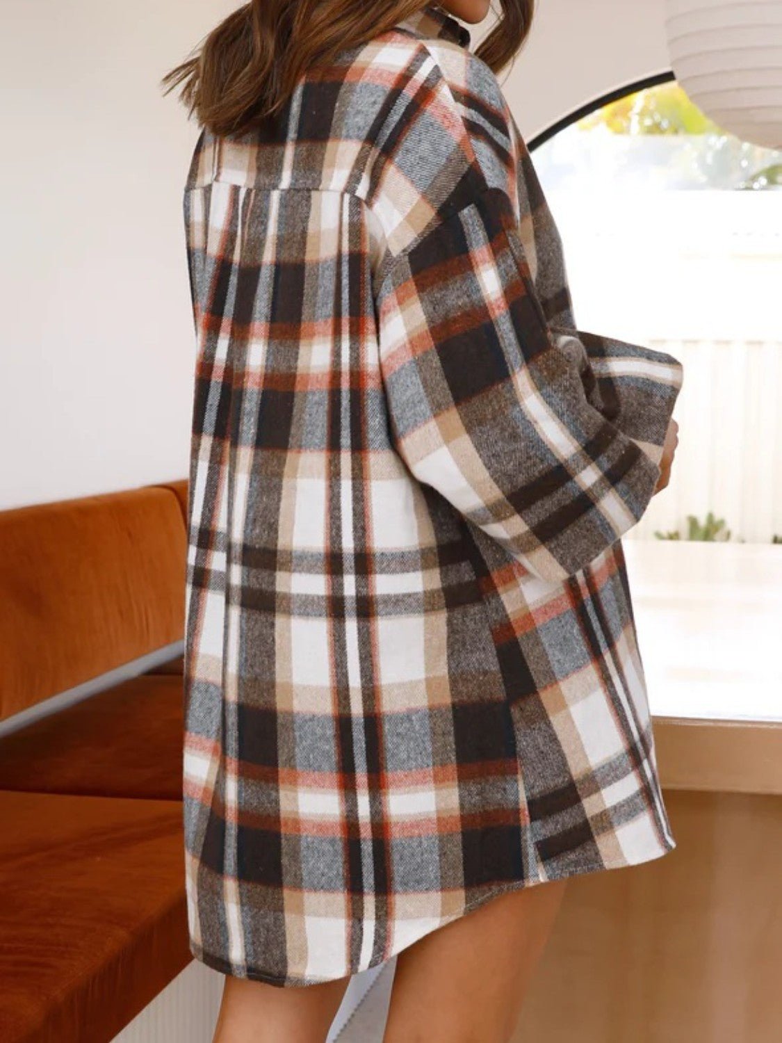 Camden Oversized Shirt - Brown Check - Go - Dolly