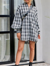Camden Oversized Shirt - Brown Check - Go - Dolly
