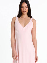 Celine Linen Blend Maxi Dress - Pink - Go-Dolly