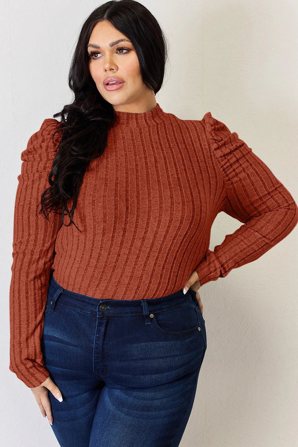 Charli Long Sleeve Top - Rust - Go-Dolly