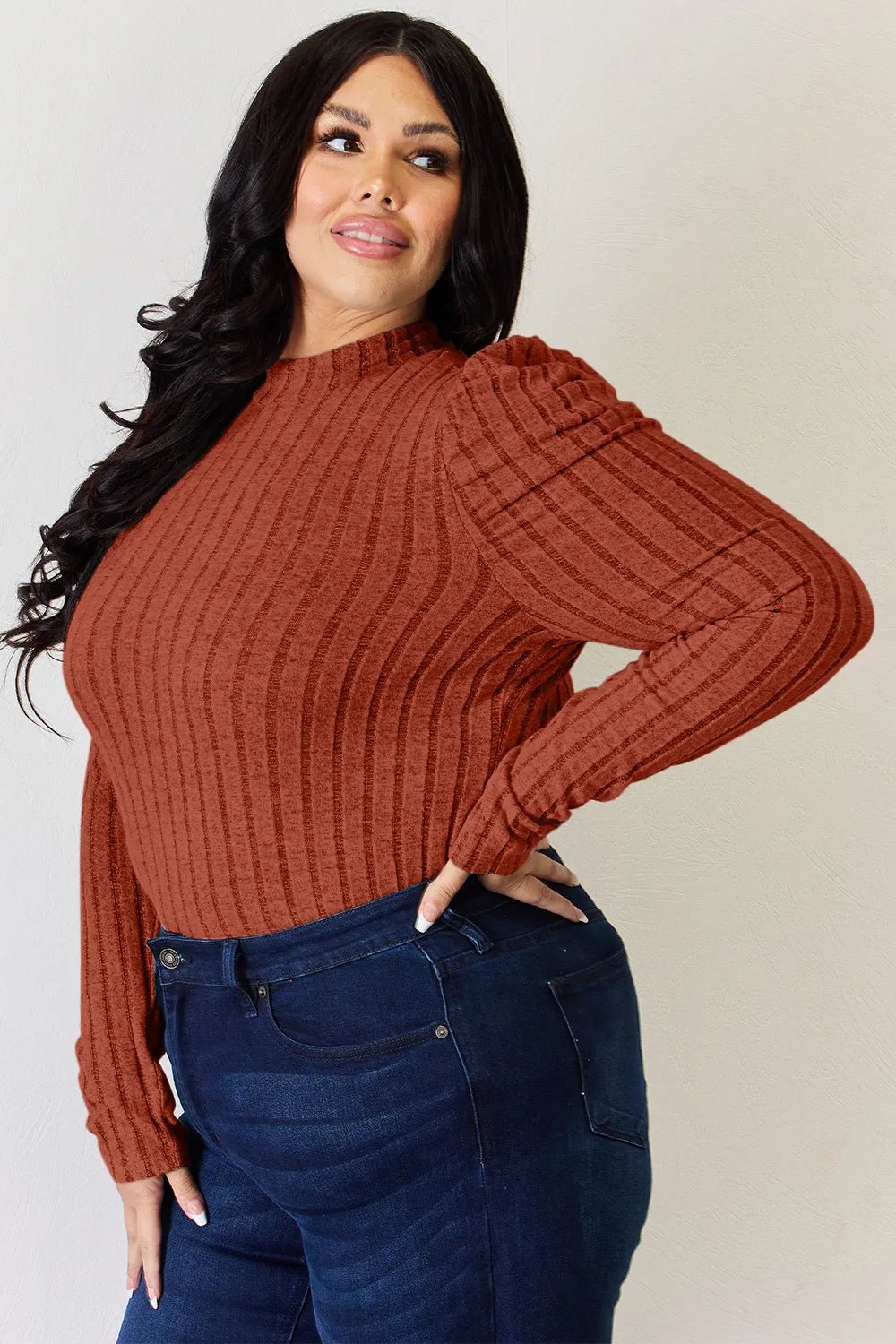 Charli Long Sleeve Top - Rust - Go-Dolly