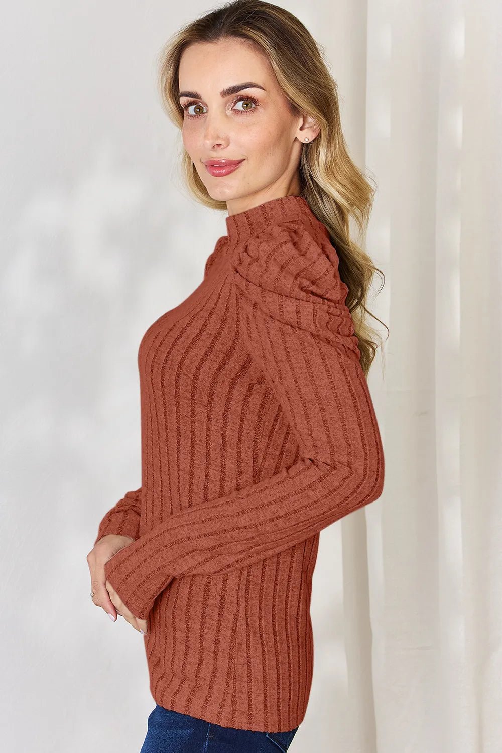 Charli Long Sleeve Top - Rust - Go-Dolly