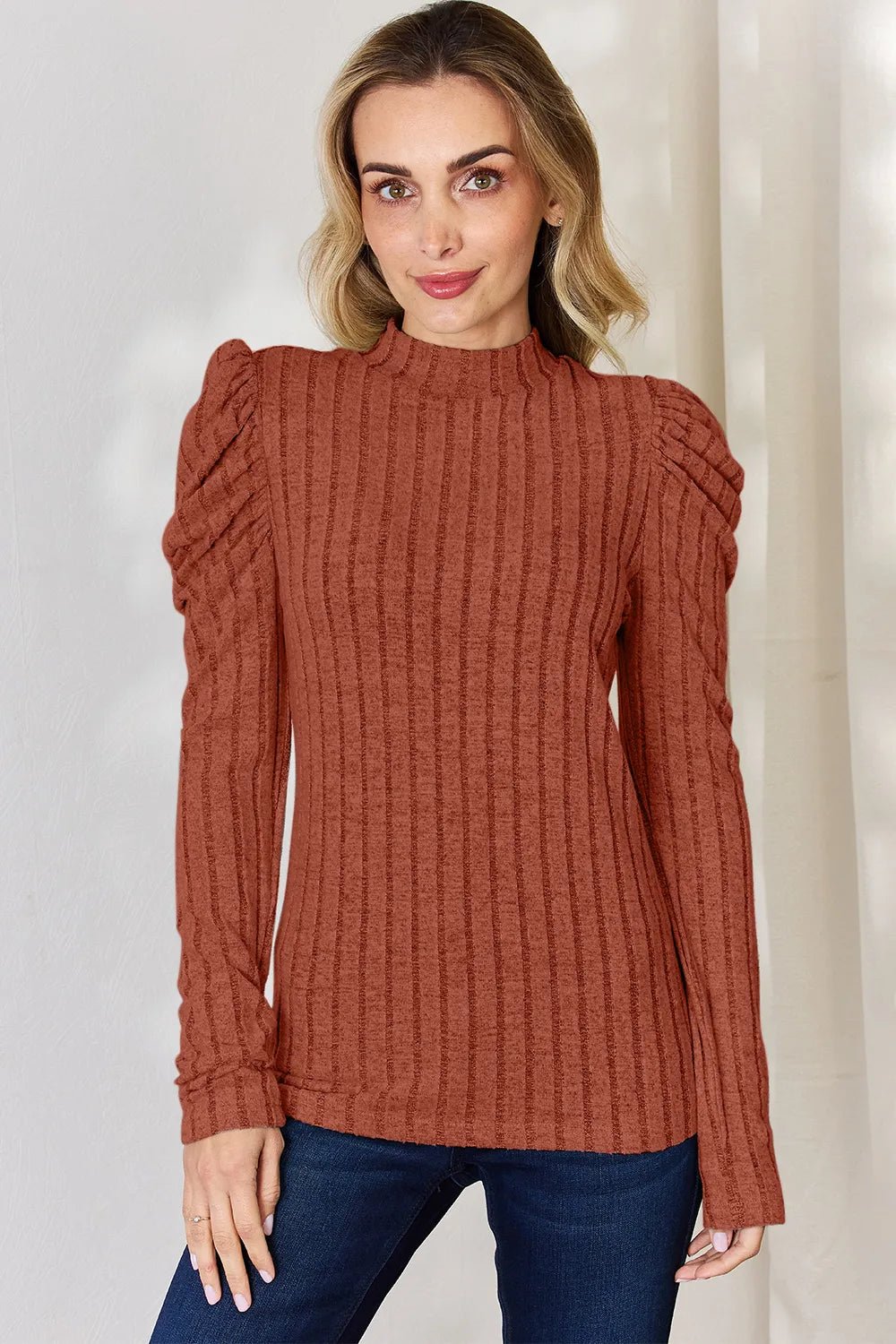 Charli Long Sleeve Top - Rust - Go-Dolly