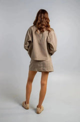 Clare Denim Mini Skirt - Olive - Go - Dolly