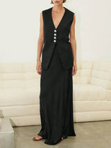 Codie Vest and Maxi Skirt Set - Black - Go - Dolly