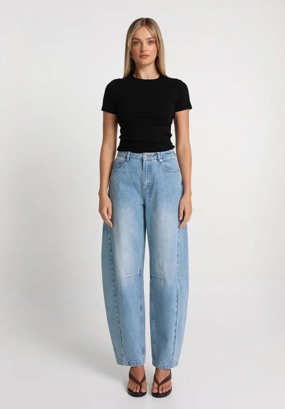 Cora Barrel Jeans - Light Denim - Go-Dolly