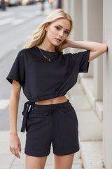 Cuba Drawstring Cropped Top - White - Go - Dolly