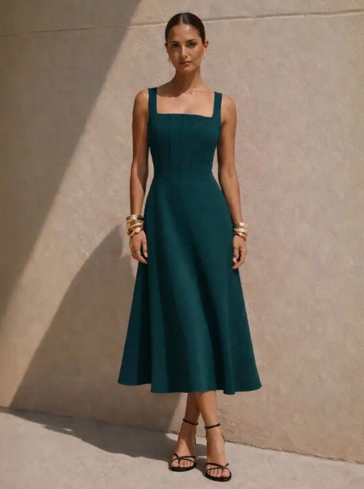 Danielle Midi Dress - Green - Go - Dolly