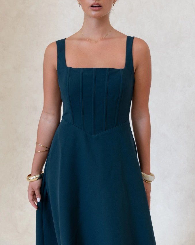 Danielle Midi Dress - Green - Go - Dolly
