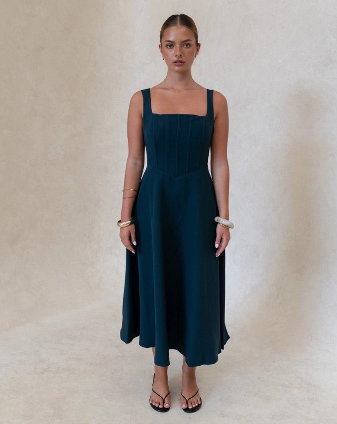 Danielle Midi Dress - Green - Go - Dolly