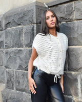 Danika Crop Knit Cardigan - Ivory - Go-Dolly