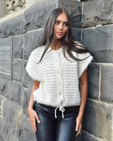 Danika Crop Knit Cardigan - Ivory - Go-Dolly