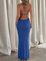 Elektra Backless Maxi Dress - Royal Blue - Go - Dolly