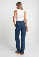 Elina Straight Leg Jeans - Mid Blue - Go-Dolly